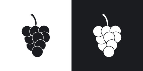 Grape icon set. Vineyard fruit vector symbol and grapevine icon.