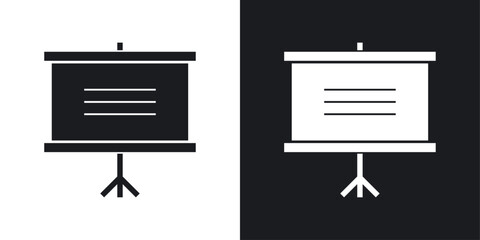 Wall Mural - Presentation icon set. Corporate seminar board vector symbol and educational chart icon.