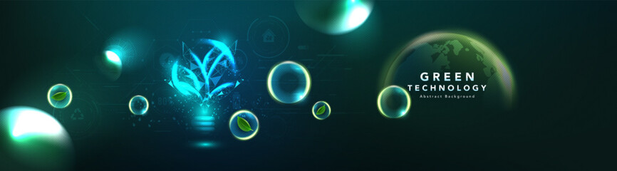 Leinwandbilder - green technology futuristic and innovation background. Environment technology.Abstract technology background.Vector illustration.