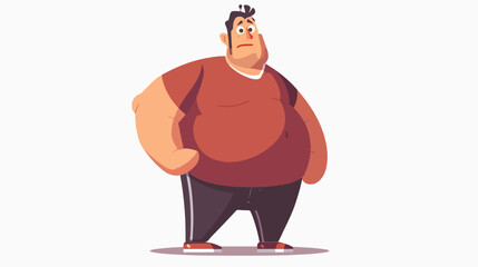 illustration of a fat man. the problem of obesity. overweight.