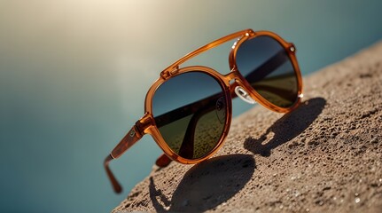 Summer sunglasses with modern and minimal style isolated.generative.ai