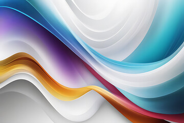 White and colourful flow wave glass colorful background