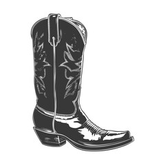 Wall Mural - silhouette cowboy boot black color only