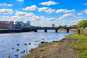 Wall Mural - Limerick city scenery by the Shannon river, Ireland