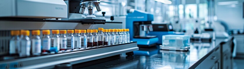 Lab equipment used for DNA sequencing and genetic analysis of various species, showing how technology aids in understanding and preserving genetic diversity