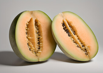 Wall Mural - Melon on a white background, isolated.