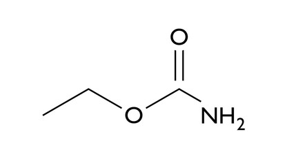 Wall Mural - ethyl carbamate molecule, structural chemical formula, ball-and-stick model, isolated image urethane