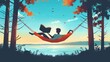 © tanongsak - Summer Reading: Depict a person relaxing in a hammock with a book, surrounded by nature, emphasizing leisure and the joy of reading.