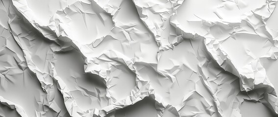 Wall Mural - white crumpled paper texture background, white background