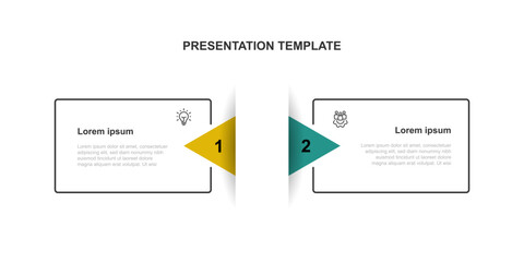 Leinwandbilder - Vector template infographic with 2 step process suitable for workflow, business information, presentation, and web graphic design 