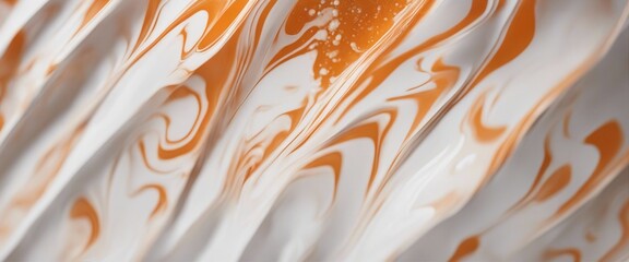 Poster - white and orange marbled wallpaper