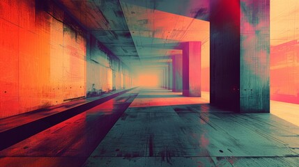 Wall Mural - an abstract depth background with dimensional lines, designed to evoke a sense of space and structur