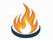 © Arthur - borning fire icon, vector image on white background