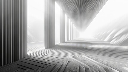 Wall Mural - an abstract linescape background with dimensional lines, showcasing linear design and perspective dr