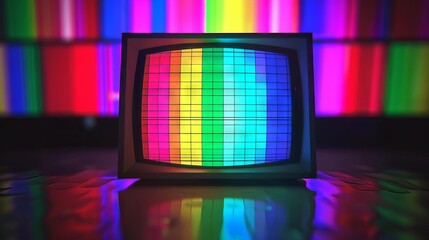 full hd 169 television test pattern with color bars signal retro tv background illustration