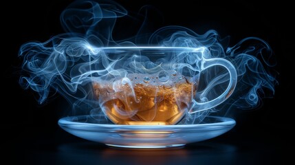 Sticker - X-ray scan of a cup of coffee, revealing the liquid level and any additives.