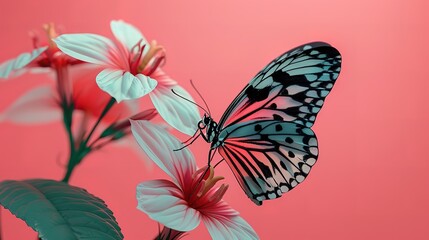 Wall Mural - Glorious butterfly on flower