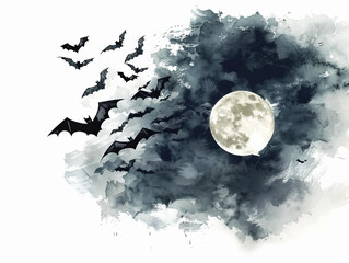 Winged Terrors: Watercolor Halloween Theme