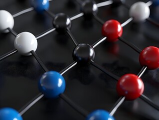 Poster - Intricate Molecular Structure Backdrop Showcasing the Complexity of Scientific Discovery