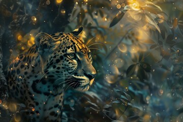 leopard animal illustration by generative ai