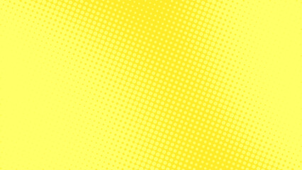 Bright lemon yellow dotted retro pop art background in comic book style. Funny superhero backdrop mockup with dotted design, vector illustration eps10