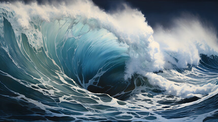 Wall Mural - Digital rotation sea water ocean turbulence abstract poster background