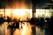 © ltandzt - Front view of a loft open space office interior. Blur focus of Fashion and modern office interiors.