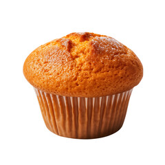 Wall Mural - Single homemade muffin isolated on white background