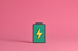 © Marc Tran/Stocksy - Paper cut Battery icon isolated on color background. Paper art style.