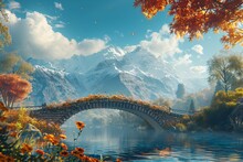 Bridges In Natural Scenery: Harmony Between Man And Nature
