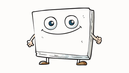 Poster - A blank sheet of paper completely devoid of any markings or scribbles. A pure whiteness signifies nothing written or drawn.. Cartoon Vector.
