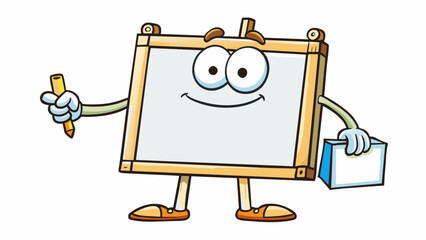 Poster - A blank canvas with no colors or markings waiting to be painted without any direction or intention.. Cartoon Vector.