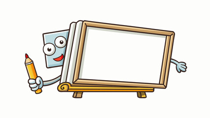 Aufkleber - A blank and empty canvas with only a single stroke of paint in the corner. Without any color or shape the painting lacks any real substance or. Cartoon Vector.