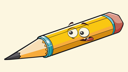 Poster - A broken pencil with a blunt and jagged tip unable to write or be shard.. Cartoon Vector.