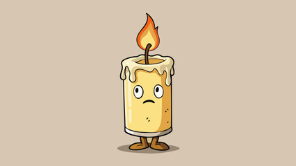 Wall Mural - A burntout candle its wick reduced to a pool of wax a tangible symbol of the loss of light and hope.. Cartoon Vector.