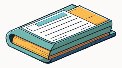 Aufkleber - A checkbook is a small booklet made up of multiple checks bound together on one edge with a cover. The cover often features designs or patterns and. Cartoon Vector.