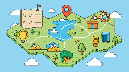 Poster - A clear and concise map An effective map provides all the necessary information without unnecessary clutter. Its easy to read and understand with a. Cartoon Vector.