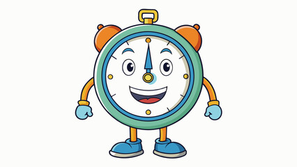 Fototapete - A clock is a timetelling device with moving hands or digital display that keeps track of the passing hours minutes and seconds. It can come in various. Cartoon Vector.