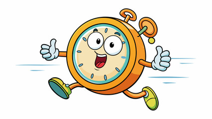 Poster - A clock ticking steadily signaling the expected arrival time of a loved one or an important event.. Cartoon Vector.