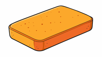 Fototapete - A common household sponge is rectangular with a rough absorbent side and a smooth side. It is soft to the touch and often used for cleaning dishes or. Cartoon Vector.