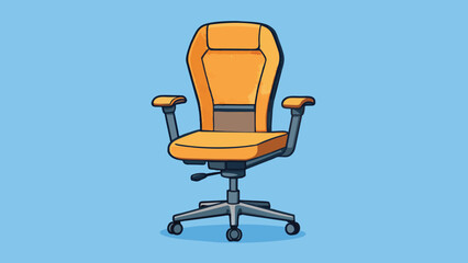 Poster - A comfortable and ergonomic office chair that promotes good posture and reduces back pain. The chair features lumbar support adjustable armrests and a. Cartoon Vector.