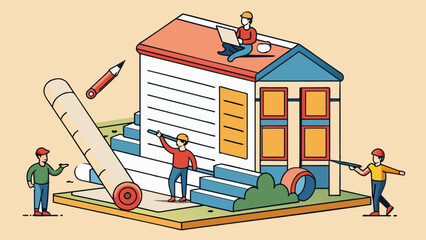 Poster - A contract is comparable to a contract with each section building upon the previous one. Just like a building needs a strong foundation to support its. Cartoon Vector.