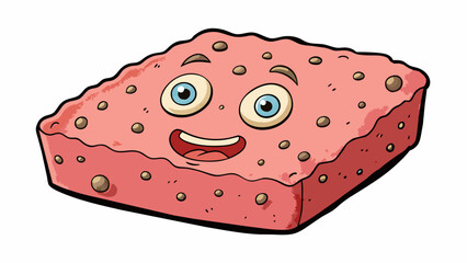 Poster - A co sy material with a rough texture typically used for scrubbing dishes or cleaning surfaces due to its abrasive qualities.. Cartoon Vector.