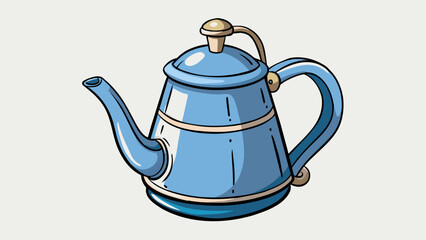 Aufkleber - A cylindrical device made of metal with a handle on one end and a spout on the other used for pouring liquid.. Cartoon Vector.