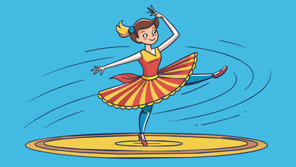 Poster - A dancer gracefully spins and twirls on stage their body continuously moving in fluid motions. Despite the exhaustion and burning muscles they. Cartoon Vector.