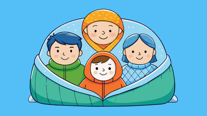 Aufkleber - A family is like a warm cozy blanket providing comfort and protection from the cold world outside.. Cartoon Vector.