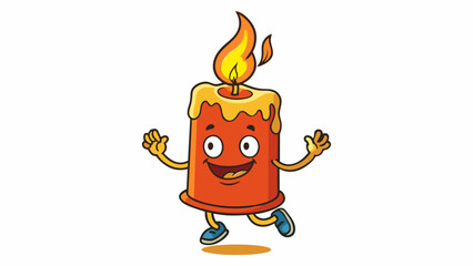 Poster - A fiery orange candle its flame flickering and dancing as it releases a warm glow throughout the room. The heat emanating from it is comforting on a. Cartoon Vector.