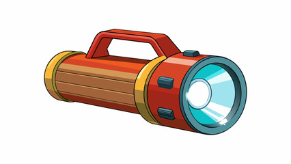 Poster - A flashlight The reason for a flashlights creation is to provide a portable source of light in dark or dimlylit environments. Its compact and handheld. Cartoon Vector.