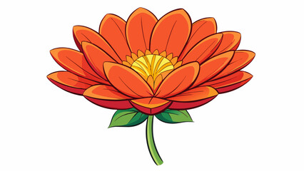 Aufkleber - A flower in bloom can be described as being in a state of fullness. Its petals are open and stretched out displaying vibrant colors and a strong. Cartoon Vector.
