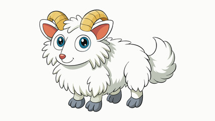 Poster - A fluffy white animal with long ears and a cottony tail. It has large curious eyes and a twitchy nose.. Cartoon Vector.
